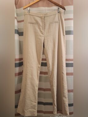 Women's Beige Wide-Leg Pants